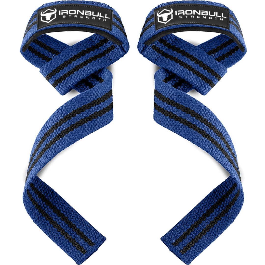 Lifting Straps (1 Pair) - Padded Wrist Support Wraps - For Powerlifting, Bodybuilding, Gym Workout, Strength Training, Deadlifts & Fitness Workout (Navy Blue)