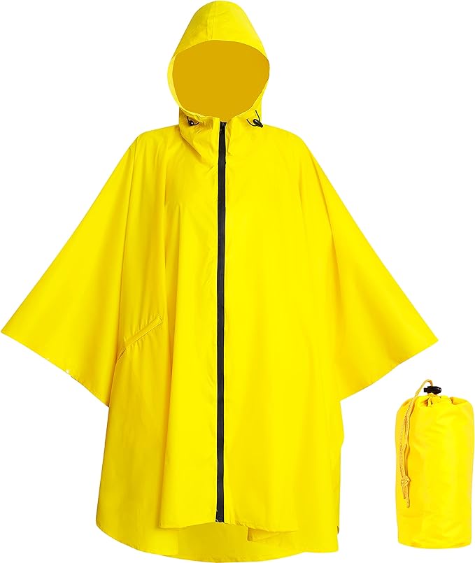 Heavy Duty Rain Poncho for Backpacking, Waterproof Lightweight for Adults, Military, Emergency, Camping, Men, Women
