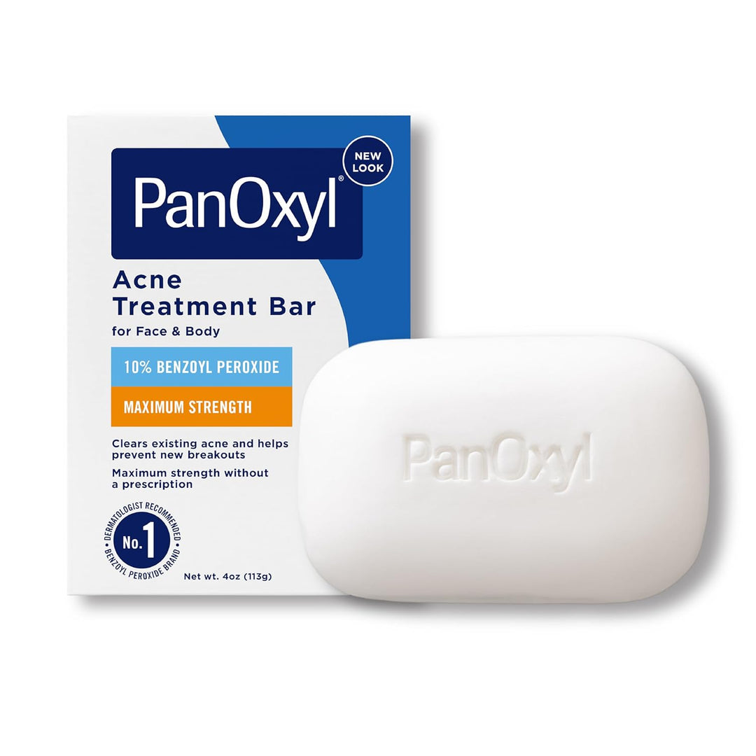 PanOxyl Acne Treatment Bar | 10% Benzoyl Peroxide | Vegan Soap for Acne-Prone Skin | 4 oz