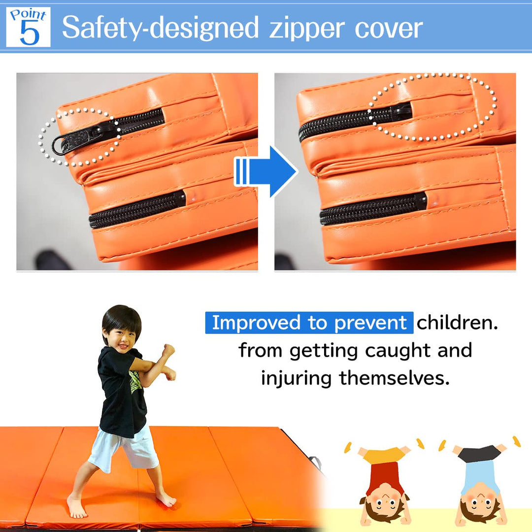 KaRaDaStyle Gymnastics Mat Folding Stretch Mats 71"x39"x2" Exercise Muscle Training Children Play Horizontal Bar Mat Yoga Sports Soundproof Home Use (Brown/4-fold)