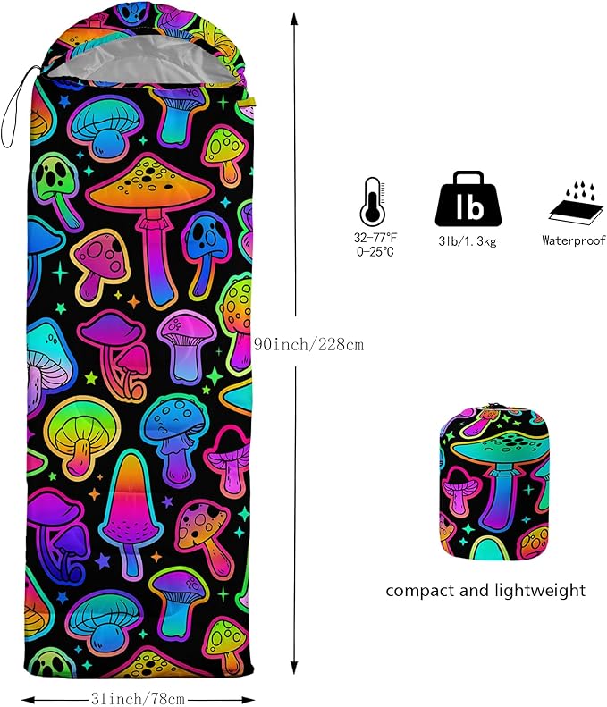 Axolotl Unicorn Sleeping Bag for Kids Boys Girls–Lightweight Warm Cold Weather Sleeping Bags,Waterproof Portable Sleeping Bag with Compression Sack for Camping Backpacking Outdoor Indoor