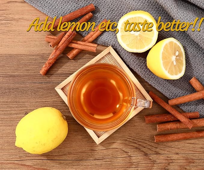 Premium 50 Pure Ceylon Cinnamon Tea Bags, Made with 100% Ceylon Cinnamon Sticks, No Additives & Caffeine Free.