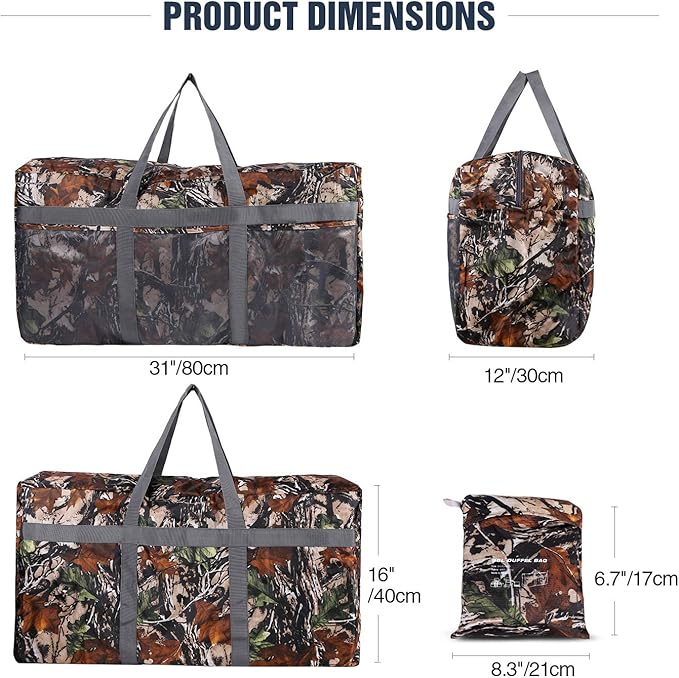 REDCAMP Foldable Travel Bag, Large Sports Bag, 75L/96L/100L, Lightweight Waterproof Tote Bag