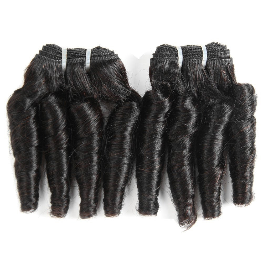 Molefi Brazilian Virgin Funmi Hair Bundles Spiral Curl Hair Bundles Short Curly Weave 9A Unprocessed Brazilian Human Hair Extens