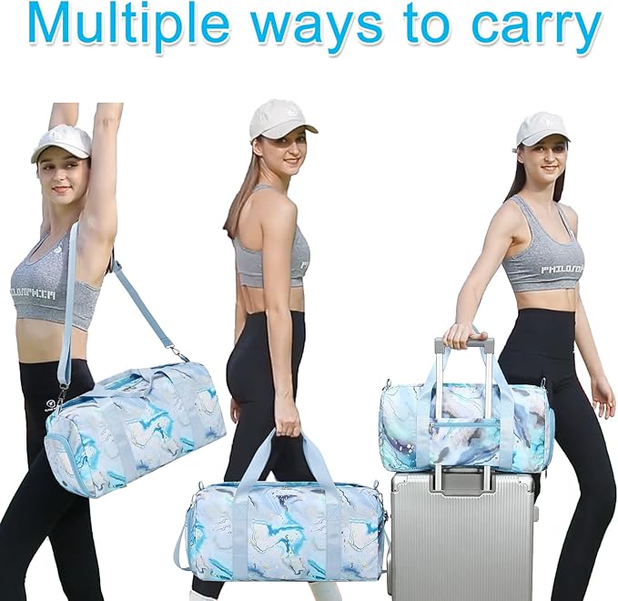 Sport Gym Duffle Travel Bag for Men Women Duffel with Shoe Compartment, Wet Pocket