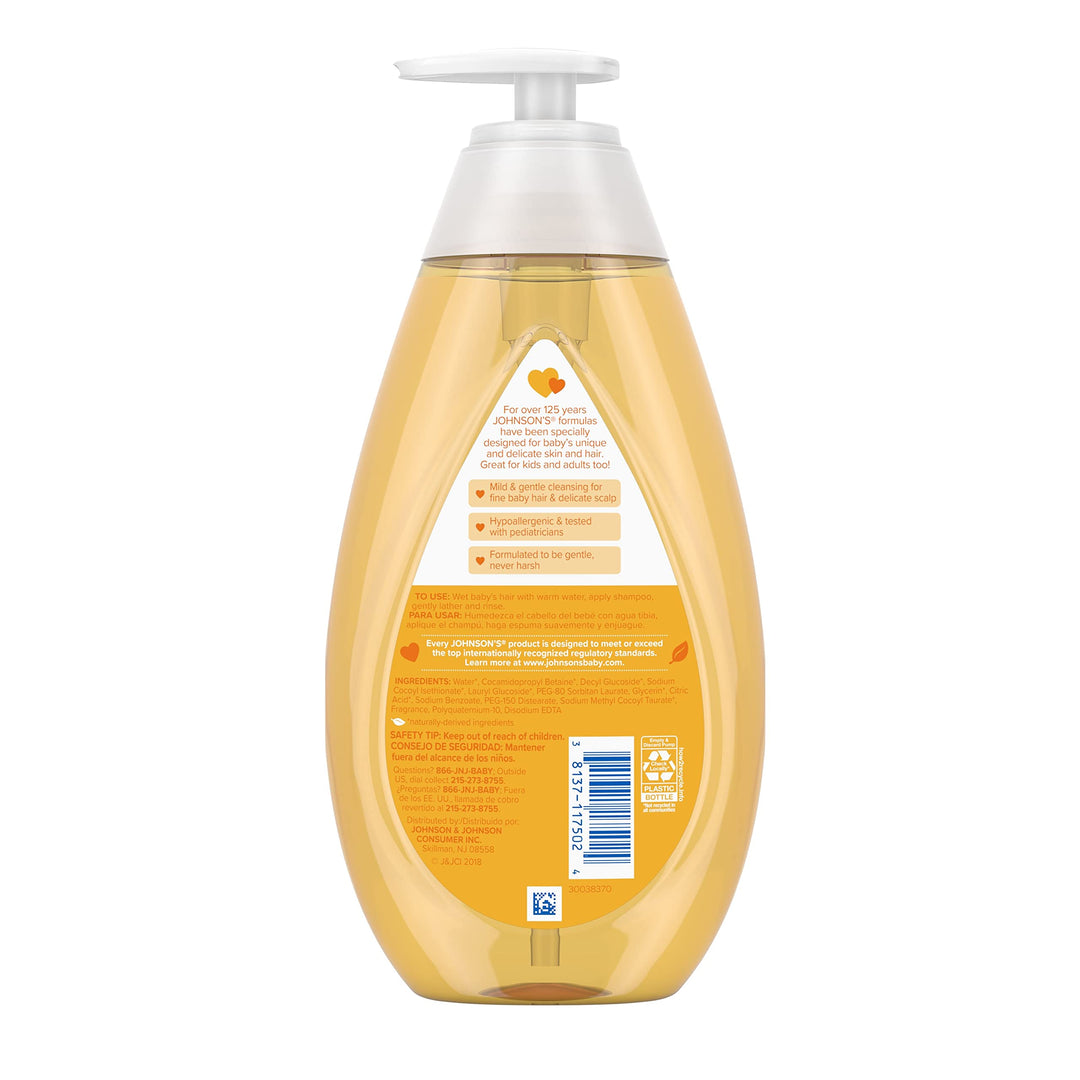 Johnson's Baby Shampoo with Tear-Free Formula, Shampoo for Baby's Delicate Scalp & Skin, Gently Washes Away Dirt & Germs, Paraben-, Phthalate-, Sulfate- & Dye-Free, 20.3 fl. oz