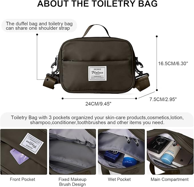 Travel Duffel Bag,Sports Tote Gym Bag,Shoulder Weekender Overnight Bag for Women