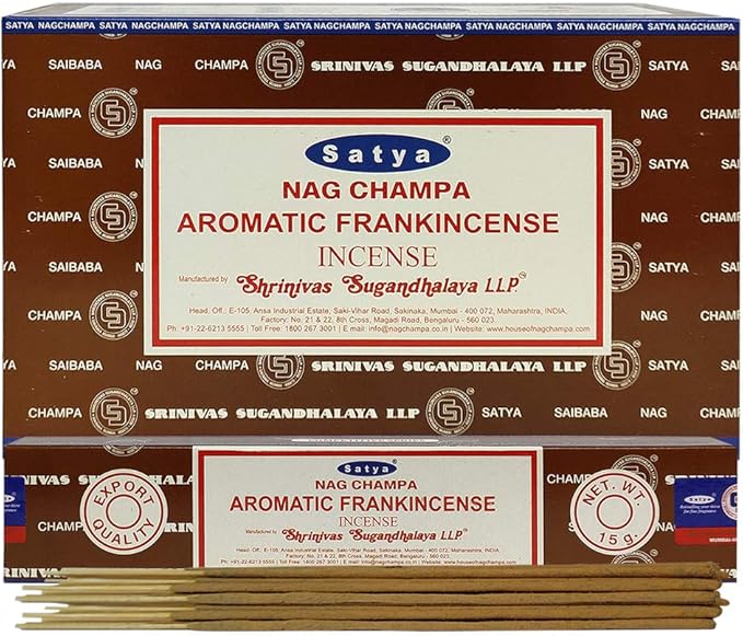 Aromatic Frankinsence Incense Sticks and Incense Stick Holder Bundle Insence Insense Satya Incense
