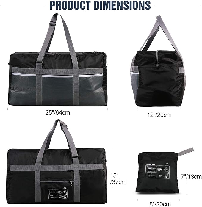 REDCAMP Foldable Travel Bag, Large Sports Bag, 75L/96L/100L, Lightweight Waterproof Tote Bag