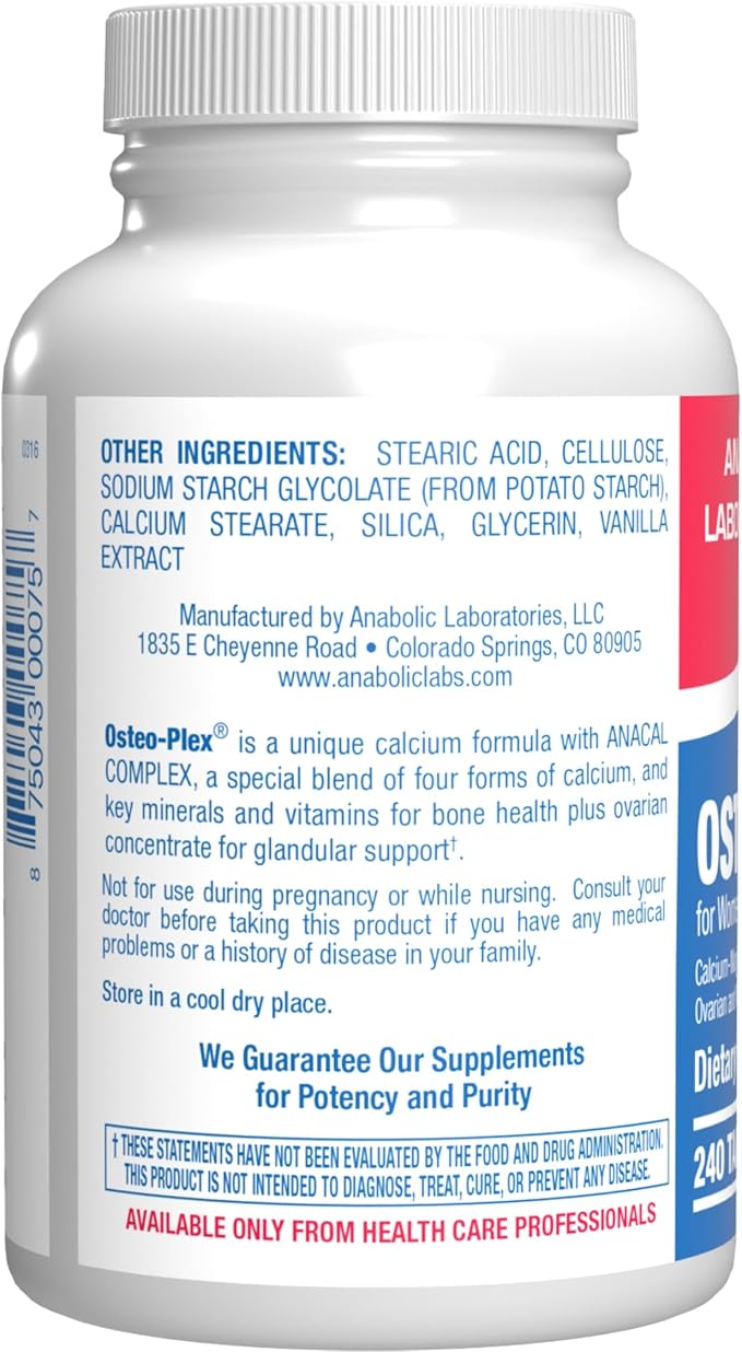 Osteo-Plex Bone Health Supplement for Women - Clinical Formula Bone Strength Supplement with Magnesium Calcium Vitamin D3 & Trace Minerals Complex - Easy to Swallow Gentle Tablets - 240 Count