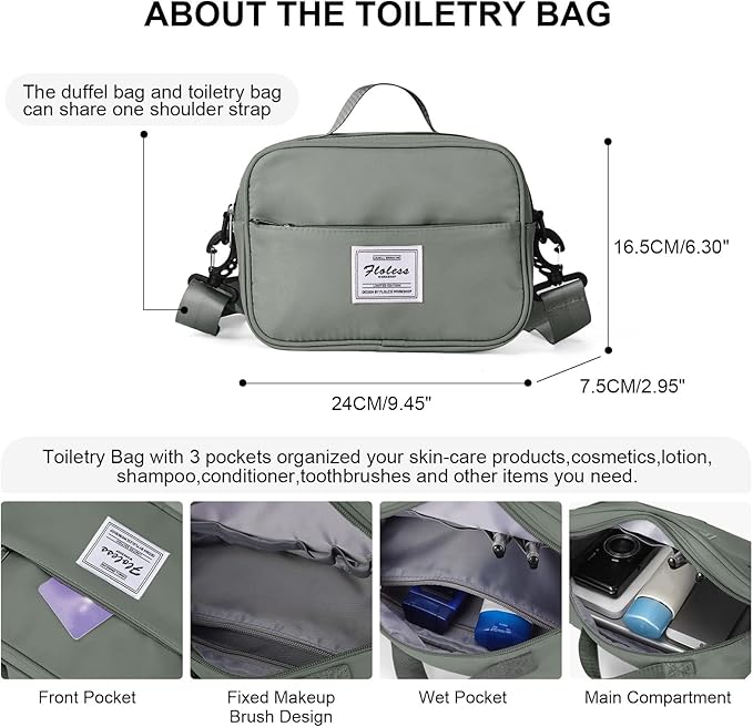 Travel Duffel Bag,Sports Tote Gym Bag,Shoulder Weekender Overnight Bag for Women