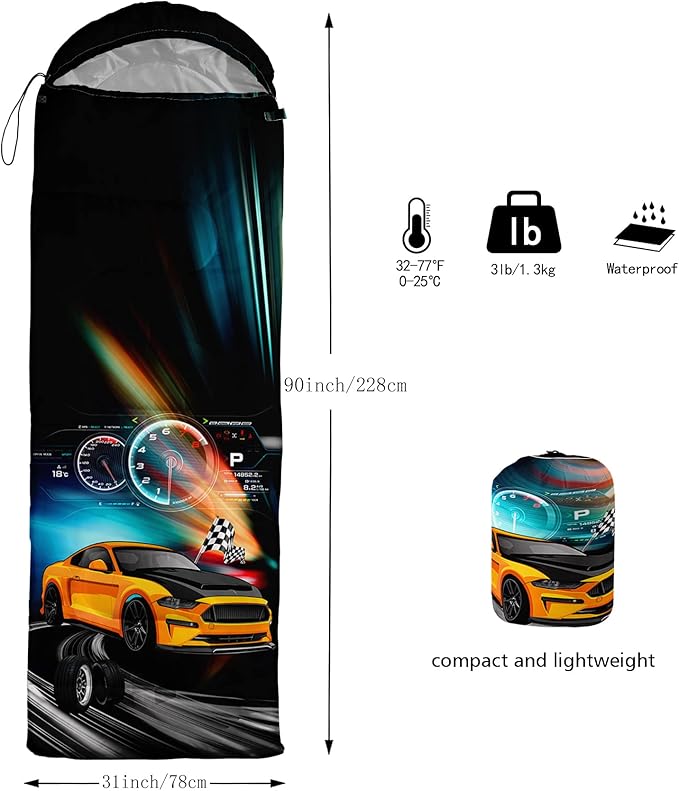 Axolotl Unicorn Sleeping Bag for Kids Boys Girls–Lightweight Warm Cold Weather Sleeping Bags,Waterproof Portable Sleeping Bag with Compression Sack for Camping Backpacking Outdoor Indoor