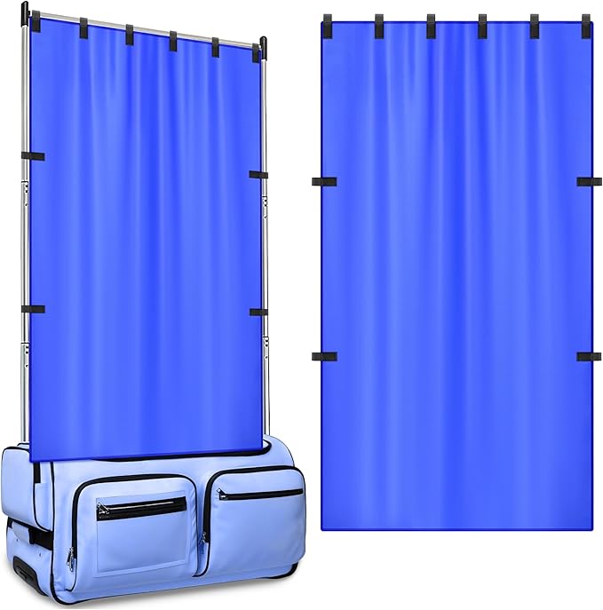 RunNico 59'' x 31.5'' Privacy Curtain for Dance Bag, Portable Dancer Changing Curtain with Storage Bag, Backstage Privacy Changing Room for Training Competition Backstage Outdoor Camping (Blue)