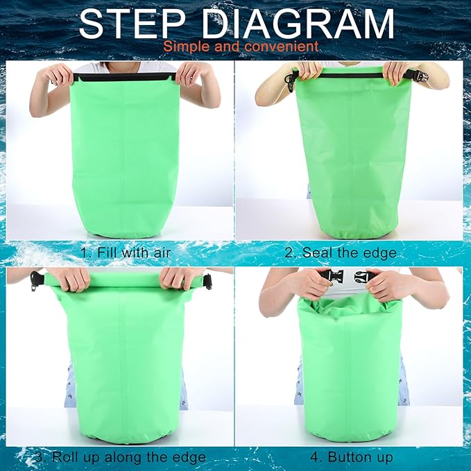 2 Set 20L Sand Anchor Heavy Duty Buoy Kit 2 in 1 Kayak Anchor Floating Waterproof Dry Bag with High Visibility Float Rope for Lake Beach Boat Hiking Camping Water Sports Surfing Kayaking(Green)