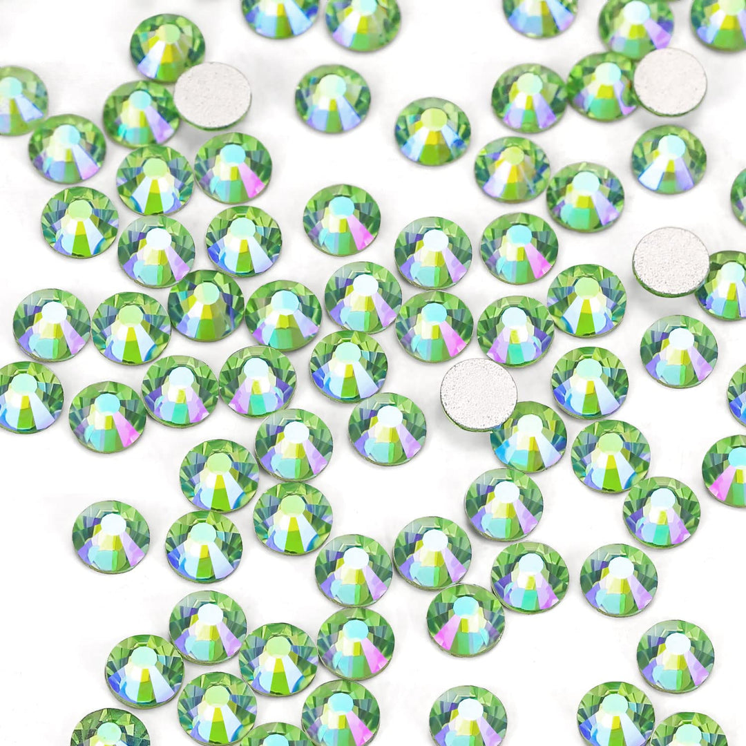 288Pcs Light-Green Ab Crystal Rhinestones,Glass Flatback Rhinestones Gemstones For Nail Face Makeup Art Crafts Clothes Decoratio