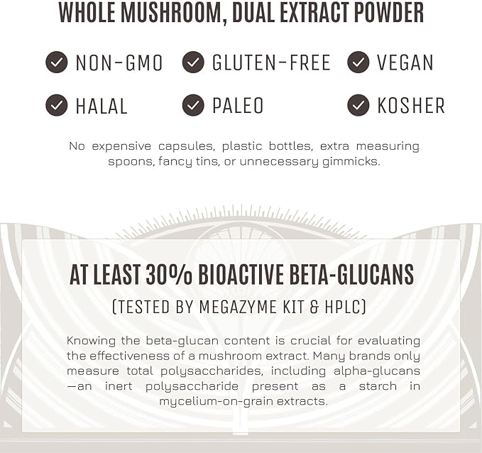 Hamilton’s Lucid Lion’s Mane | Organic Mushroom Extract Powder for Synapse Repair, Nerve Growth Factor, Focus, Memory, and Concentration | High Potency | 30% Beta Glucans | GF, Non-GMO, Vegan (500g)