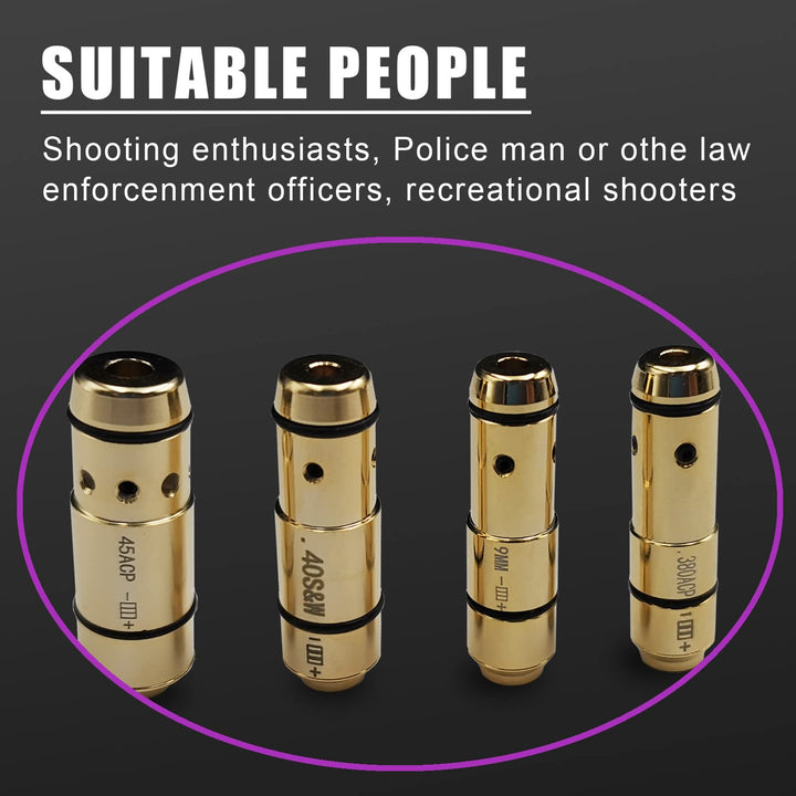 Angeebin Laser Training Cartridge for 10MM Suitable for Dry Fire Training and Boresighting Sight, Red Laser Bullet with Spare Accessories (10mm)