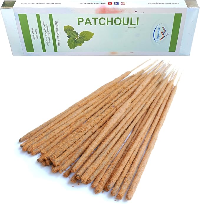 Patchouli Incense Sticks - Traditional Handcrafted Masala Incense - 42 to 50 Sticks Approx.