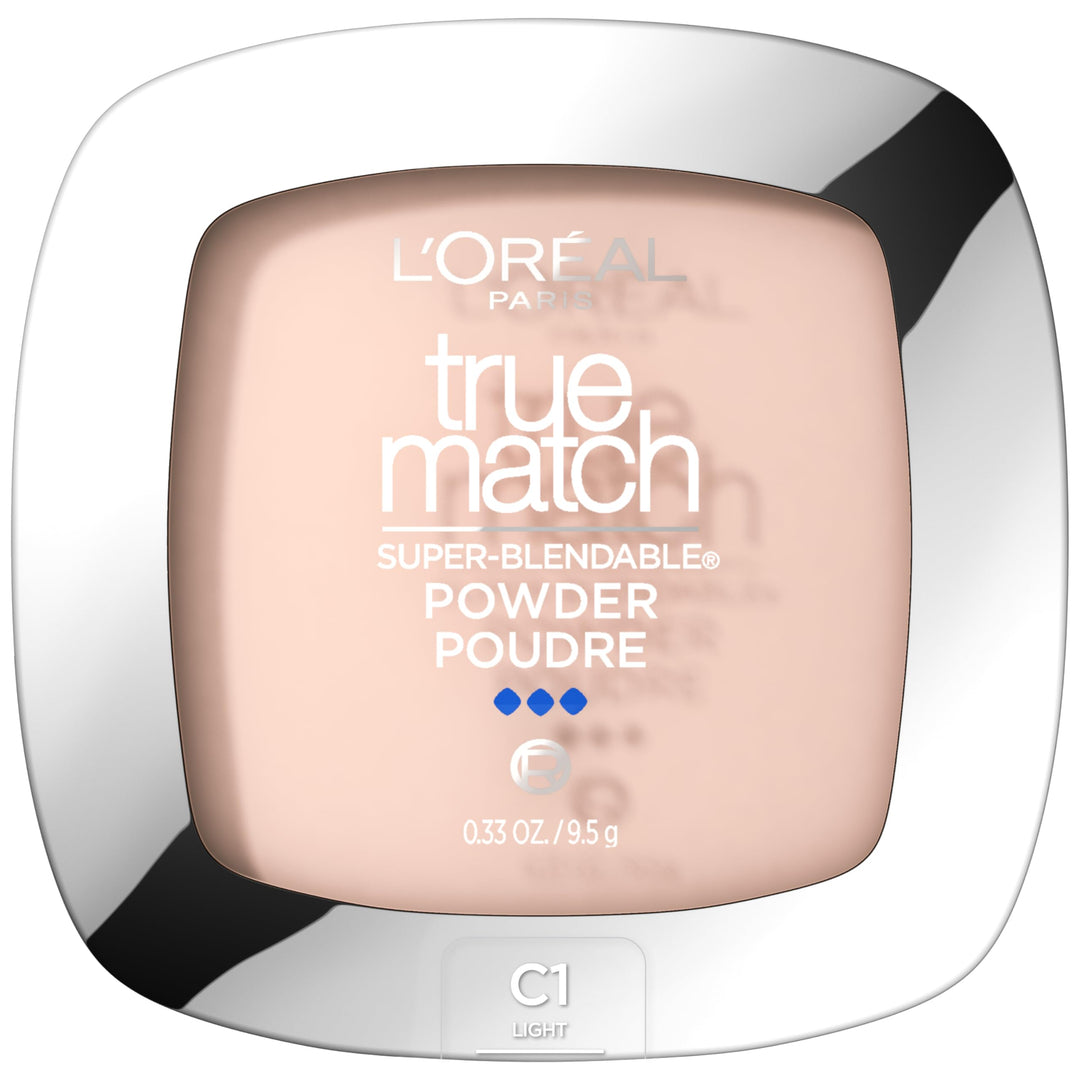 L'Oreal Paris True Match Super Blendable Oil Free Powder Foundation, C1 Light, 0.33 oz, Packaging May Vary
