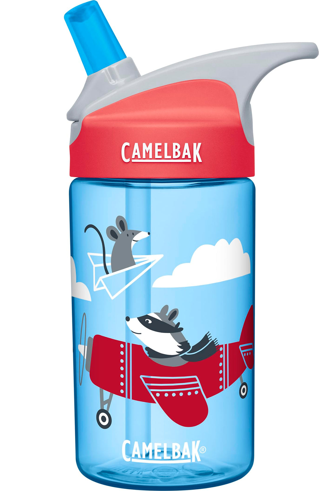 CamelBak eddy Kids Water Bottle - CamelBak Kids Big Bite Valve - Spill Proof - Water Bottle For Kids - BPA-Free Water Bottle - 12oz, Airplane Bandits