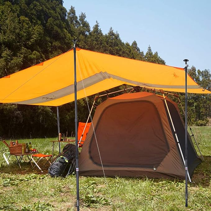 REDCAMP Aluminum Adjustable Camping Tarp Poles, Set of 2, 33.3in to 98.4in Telescoping Lightweight Tent Poles for Shelter, Hammock Rain Fly, Awning