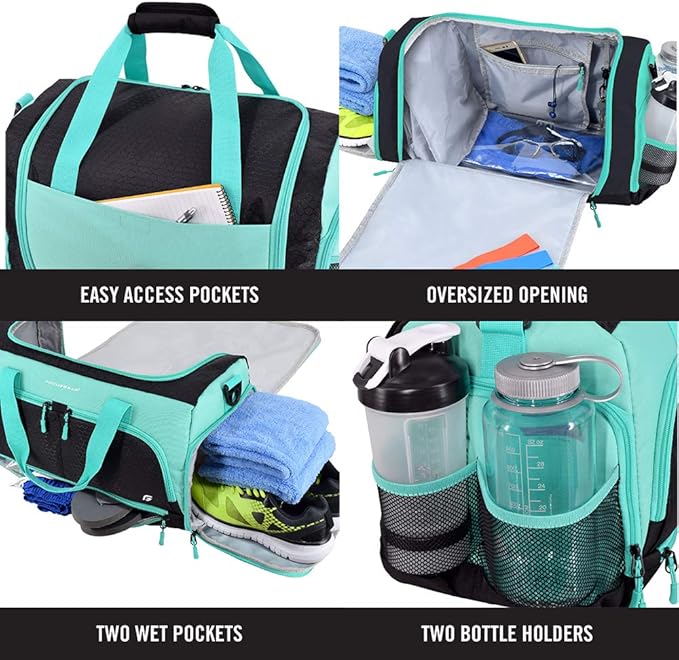 Ultimate Gym Bag 2.0: The Durable Crowdsource Designed Duffel Bag with 10 Optimal Compartments Including Water Resistant Pouch