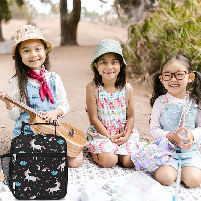 Lunch Box for Kids Boys Girls Men Women, Insulated Small Soft Cooler Lunch Bag Kit for School Work Picnic Travel - Reusable Portable lunchbox, Unicorn