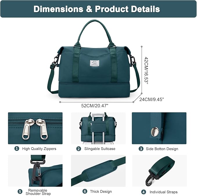 Travel Duffel Bag,Sports Tote Gym Bag,Shoulder Weekender Overnight Bag for Women