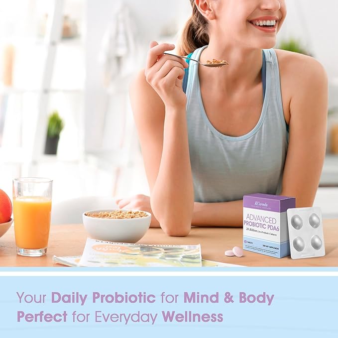 Advanced Probiotic PDA6-20 Billion CFU Probiotic- Sleep & Mood Balance, Gut Health & Digestive Wellness, Great Tasting, Portable 12 Tablets for Daily Support(12)