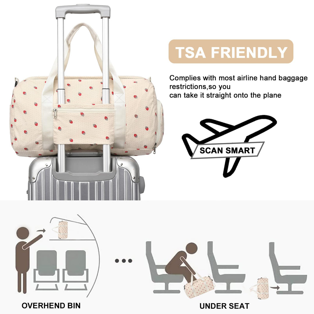 BLUBOON Duffle Bag Girls Kids Cute Gym Bag with Shoes Compartment & Wet Separation Waterproof Sports Overnight Travel Bag