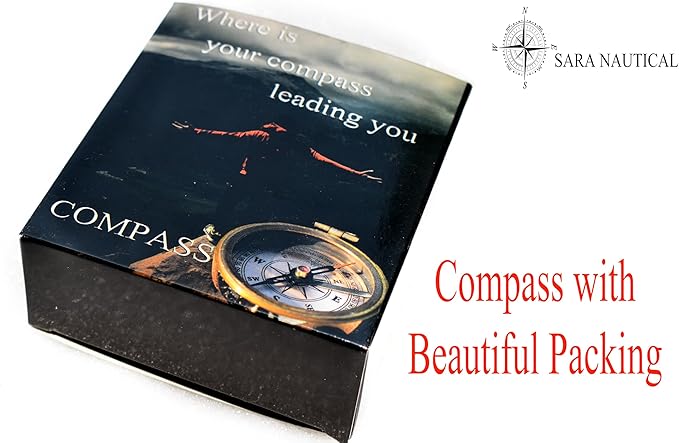 Be Strong and Courageous (Joshua 1:9) Brass Compass with wooden Box-Engraved Scripture Prayer Compass Religious Gift for Men & Women - Baptism, Confirmation, Communion Compass for Boys Graduation Gift