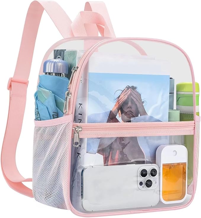 USPECLARE Clear Backpack Stadium Approved 12X11x6, Waterproof Clear Bag Stadium Backpack for Concert Work Sport Event