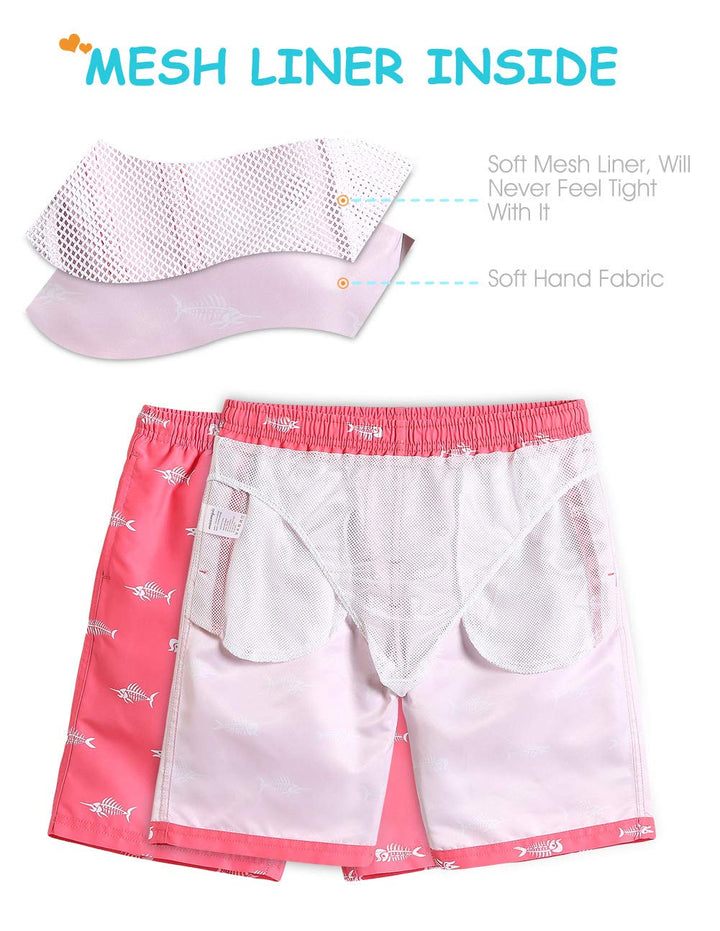 maamgic Boys Swim Trunks Toddler Swim Shorts Little Boys Bathing Suit Swimsuit Toddler Boy Swimwear,Pink,2 T