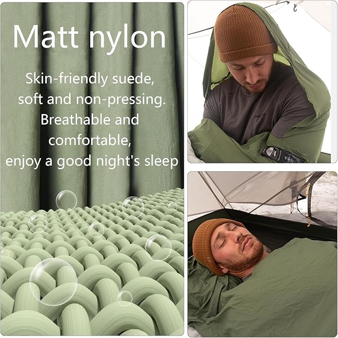 Naturehike Sleeping Bag Liner Ultra-Light 4.51oz - Adult Sleep Sack & Travel Sleep Sack Travel Sheets & Camping Sheet for Backpacking, Hotel, Hostels, Comfy & Easy Care, Full-Length