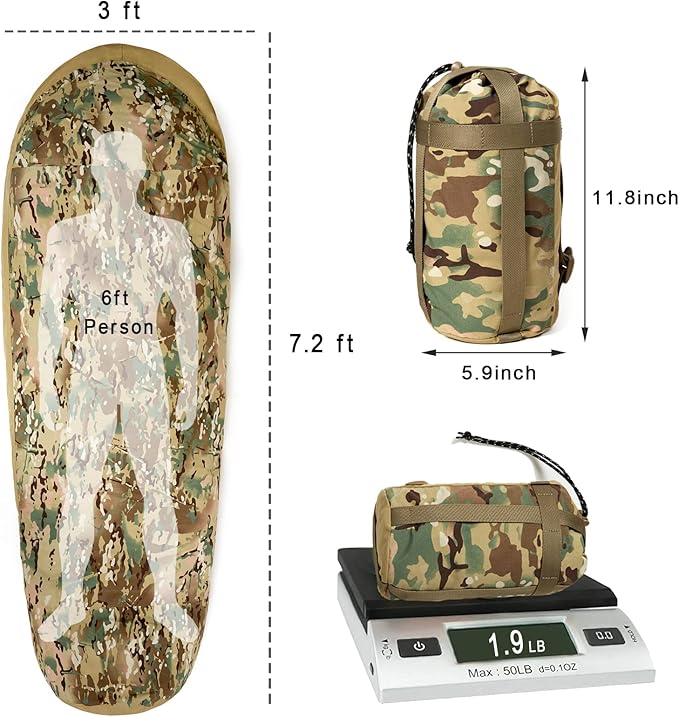 Bivy Cover Sack for Military Army Modular Sleeping System, Waterproof Outer Shell for Sleeping Bag, Minimalist Stealth Shelter