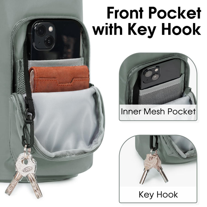 Ceneda Water Bottle Carrier Bag with Phone Pocket 32oz 40oz Tumbler Insulated Water Bottle Holder with Adjustable Shoulder Strap Carrier Sling Bag (Grey)