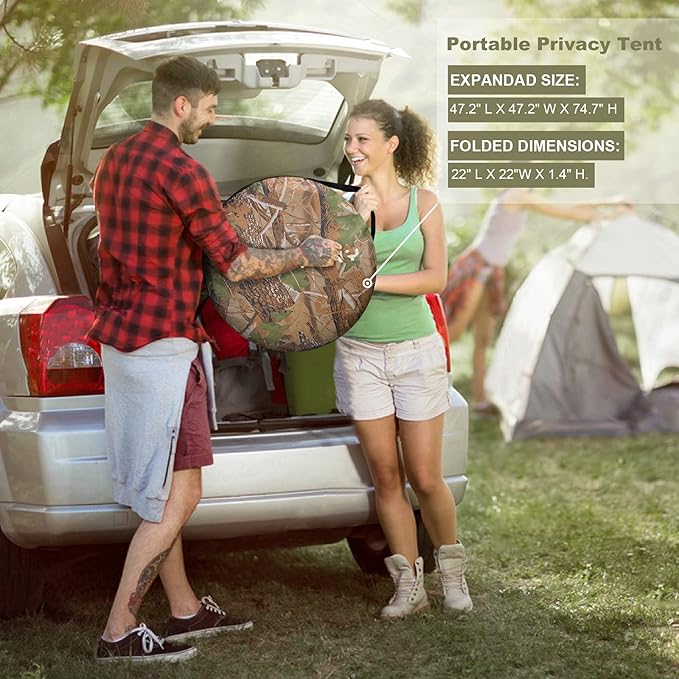 Anngrowy Pop Up Privacy Shower Tent - Portable Outdoor Camping Bathroom Toilet Changing Dressing Room - UPF40+ Waterproof