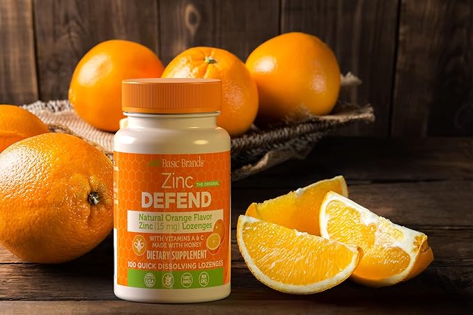 – Zinc Orange Defend - 100 Lozenges - Natural Orange Flavor Zinc–Lozenges - Immune Boost, Cold Relief, Non-GMO, Zinc Acetate & Vitamin C - 2-Pack