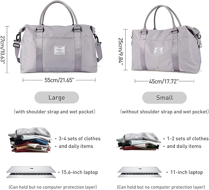 Travel Duffel Bag,Sports Tote Gym Bag,Shoulder Weekender Overnight Bag for Women