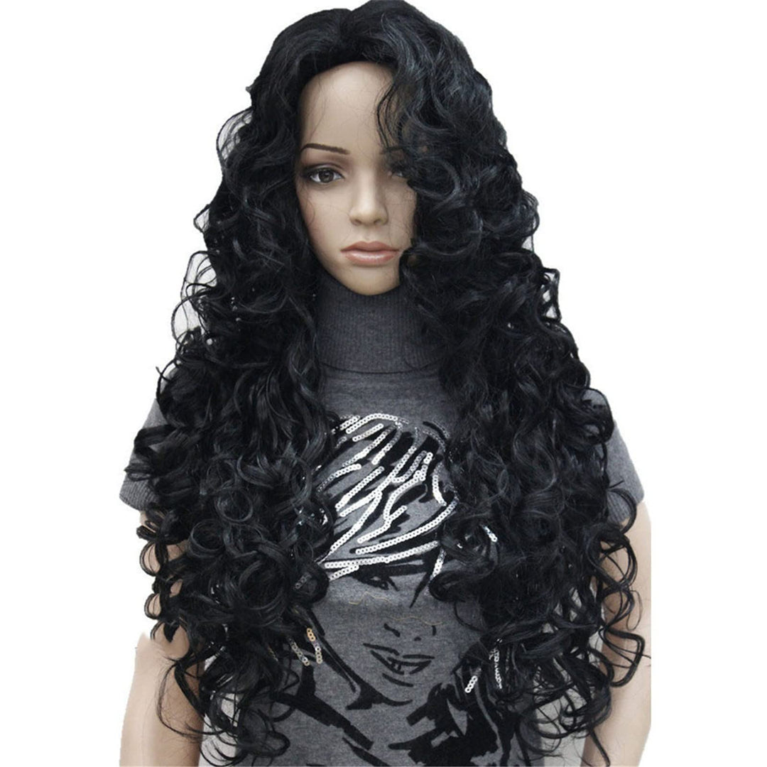 Aimole Long Wavy Synthetic Wigs Black Women Natural Wig(1 Black)