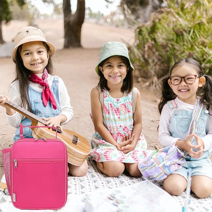 Lunch Box for Kids Boys Girls Men Women,Insulated Small Soft Cooler Lunch Bag Kit for School Work Picnic Travel - Reusable Portable lunchbox,Rose Red