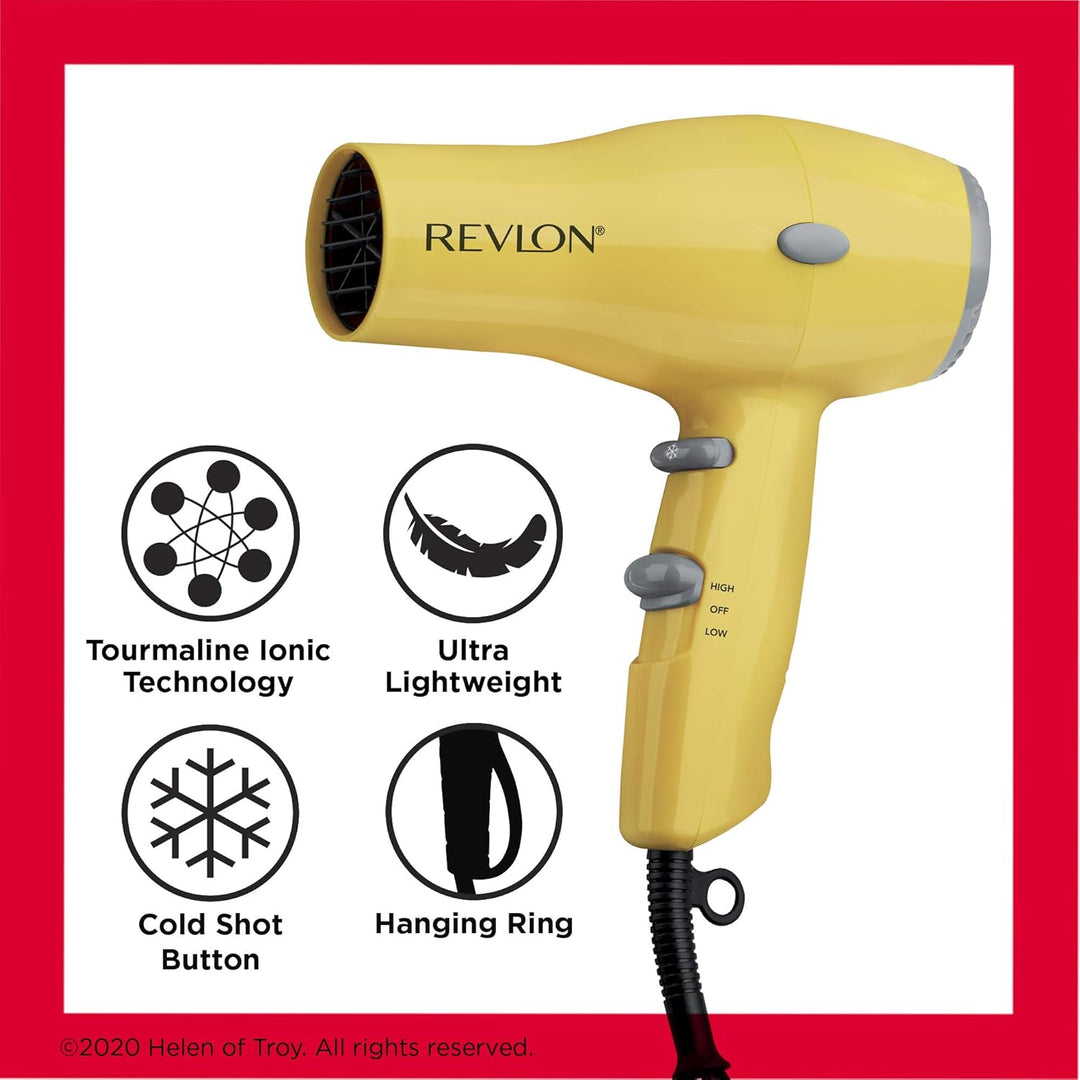 REVLON 1875W Compact Hair Dryer – Lightweight & Travel-Friendly | Yellow