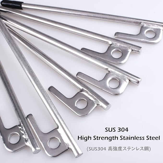 TRIWONDER 6X Snow and Sand Tent Stakes Pegs - Aluminum U-Shaped Tent Pegs Tent Nails Lightweight for Camping Hiking Backpacking