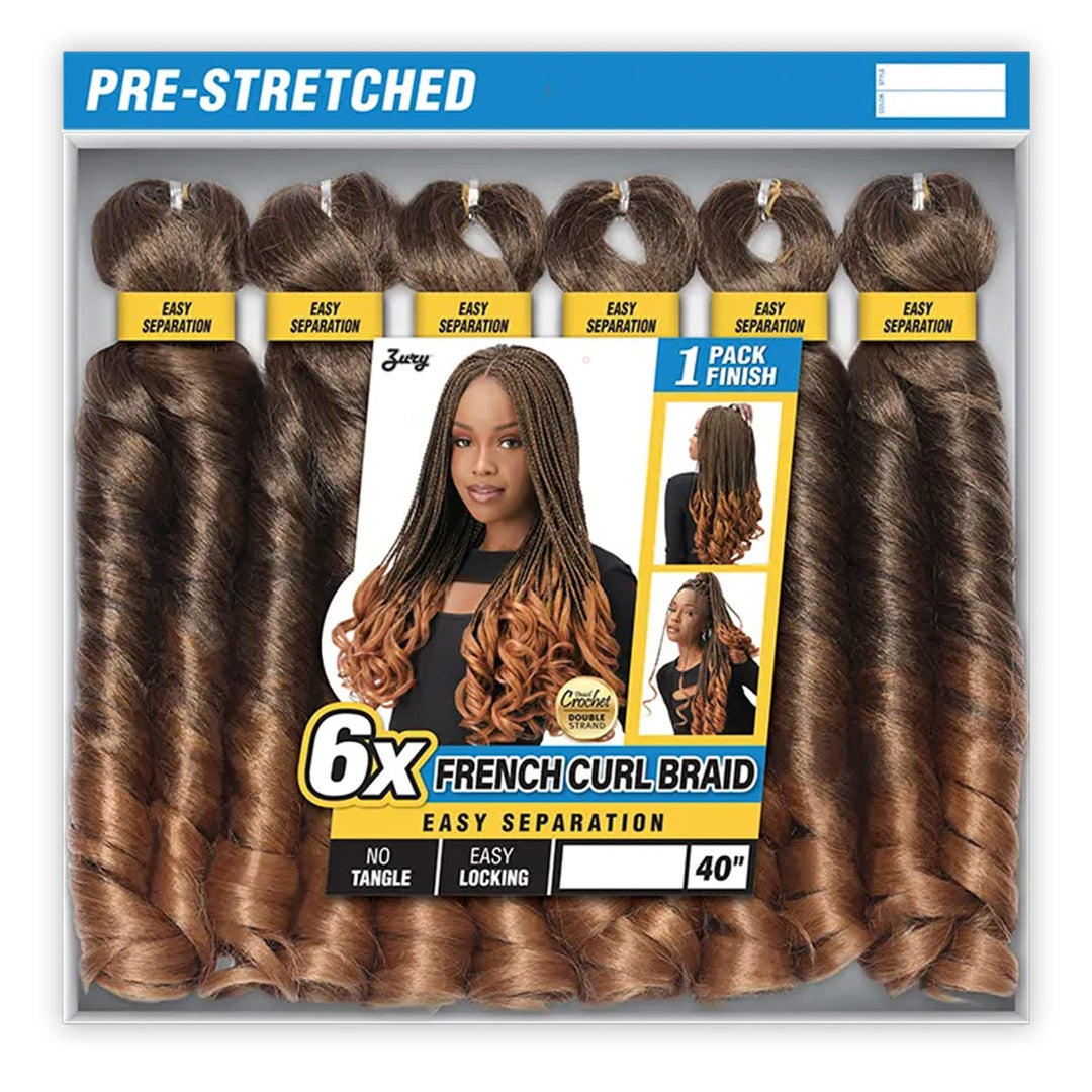 Royal Zury Crochet Braids Hand Made French Curl Braid 6X (FS 1B/30)