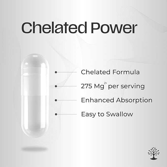 Magnesium Glycinate - High Absorption Magnesium Supplement for Sleep, Relaxation - Chelated - Gluten Free - 120 Vegan Capsules