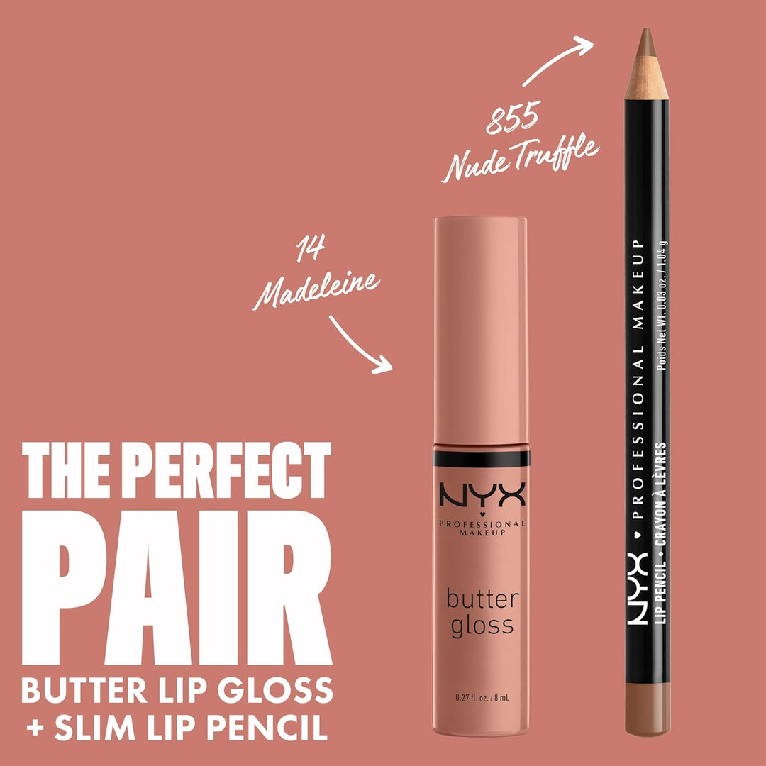 NYX Butter Gloss | Non-Sticky Lip Gloss for Women | Madeleine - Mid-Tone Nude