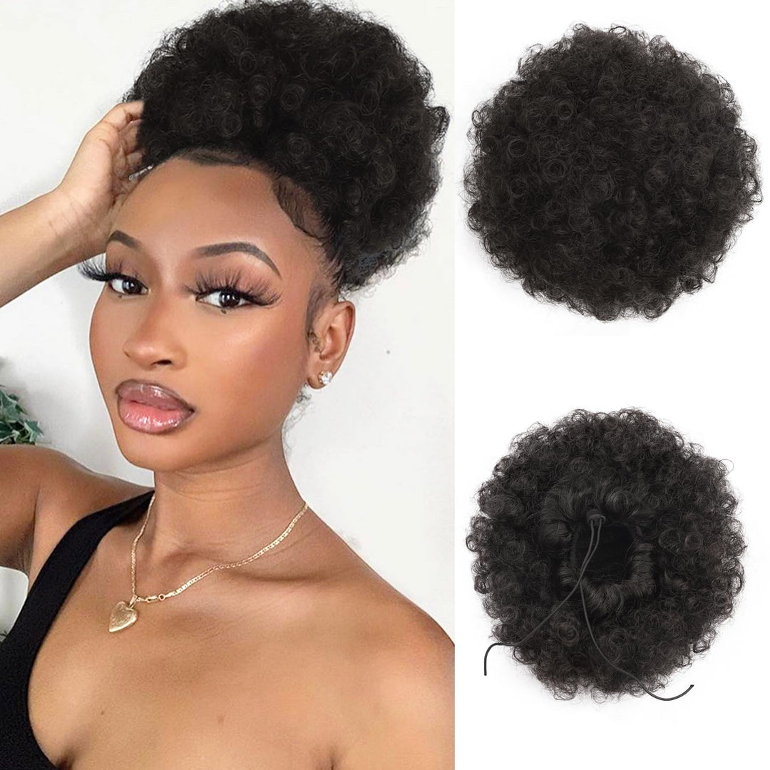 Aisi Queens Afro Puff Drawstring Ponytail Kinky Coily Curly Ponytail Wig Clip In Piece For Black Women And Kids Synthetic (Mediu