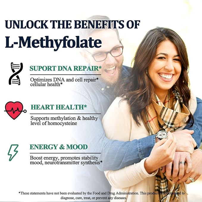 Methylfolate Supplement and Cortiosl Health Bundle, Non GMO, Sugar Free
