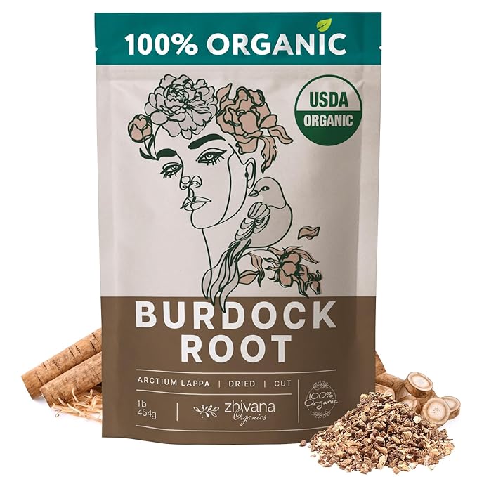 Premium Burdock Root Organic (16 oz.) - Greater Burdock Root Tea Loose - Raíz De Bardana Organica 우엉차 - Bulk Herbal Tea for Liver Cleanse, Body Detox, Digestion