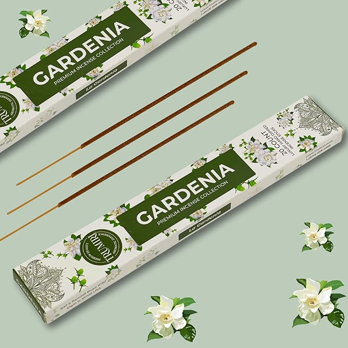 Gardenia Incense Sticks - Total 40 Insence-Sticks - Dual Pack of 20 Insense - Inciensos - Inscents - Natural Non Toxic Ingredients - Incents - Incence - Inscense - Insents